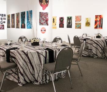 Decorated table at the UB art gallery