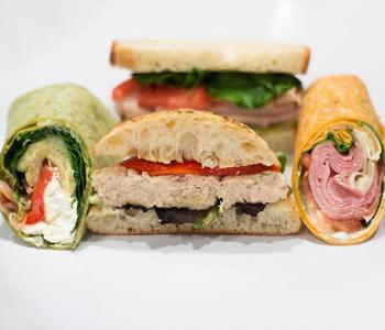 Assorted wraps and sandwiches