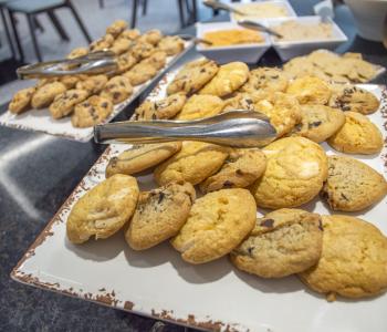 A display of assorted sugar and chocolate chip cookies